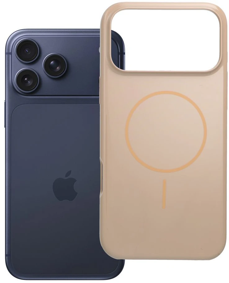 OEM dėklas, skirtas iPhone 17 Pro Max / 18 Pro Max (žemas kameros kraštas), blizgus Mag dėklas, suderinamas su MagSafe, dykumos auksinis