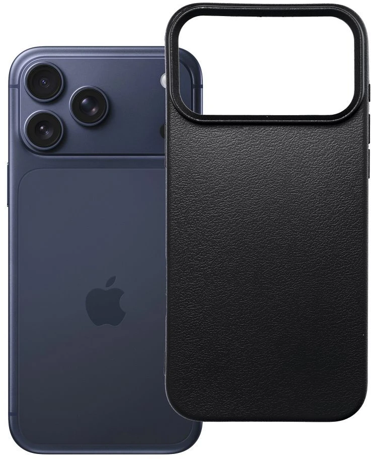 Oem dėklas, skirtas iPhone 17 PRO MAX, oda juoda