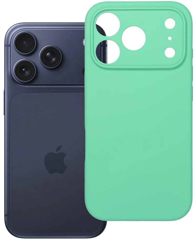 OEM dėklas, skirtas iPhone 17 Pro / 18 Pro (žemas kameros kraštas), silikoninis 2 mm (apsauga nuo kameros), mėtinis