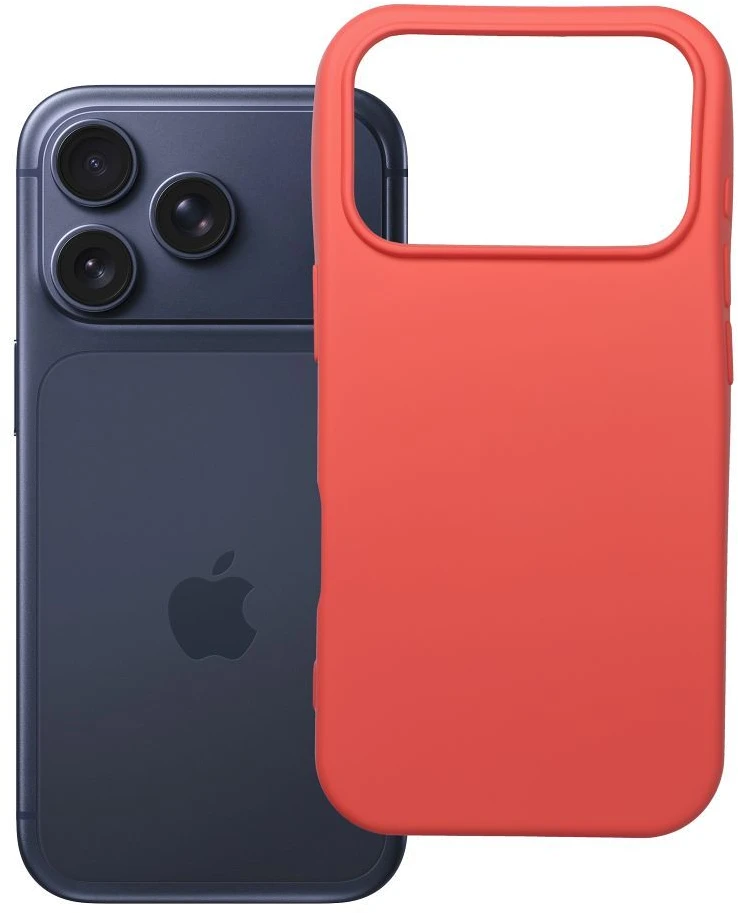 OEM dėklas, skirtas iPhone 17 Pro / 18 Pro (žemas kameros kraštas), silikoninis, persikinės spalvos