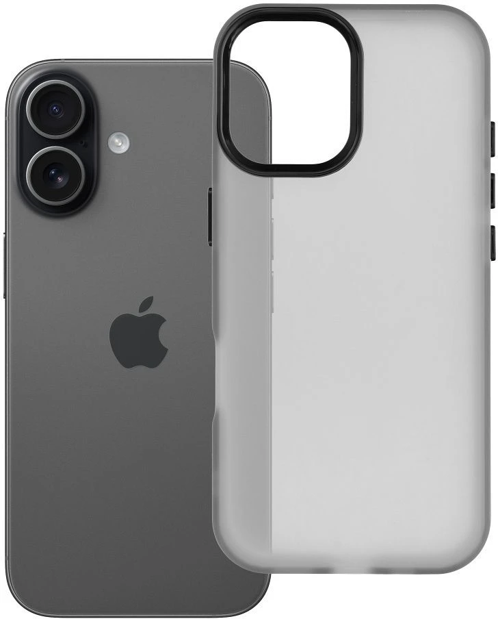 OEM dėklas, skirtas iPhone 17, pilkas, juodas
