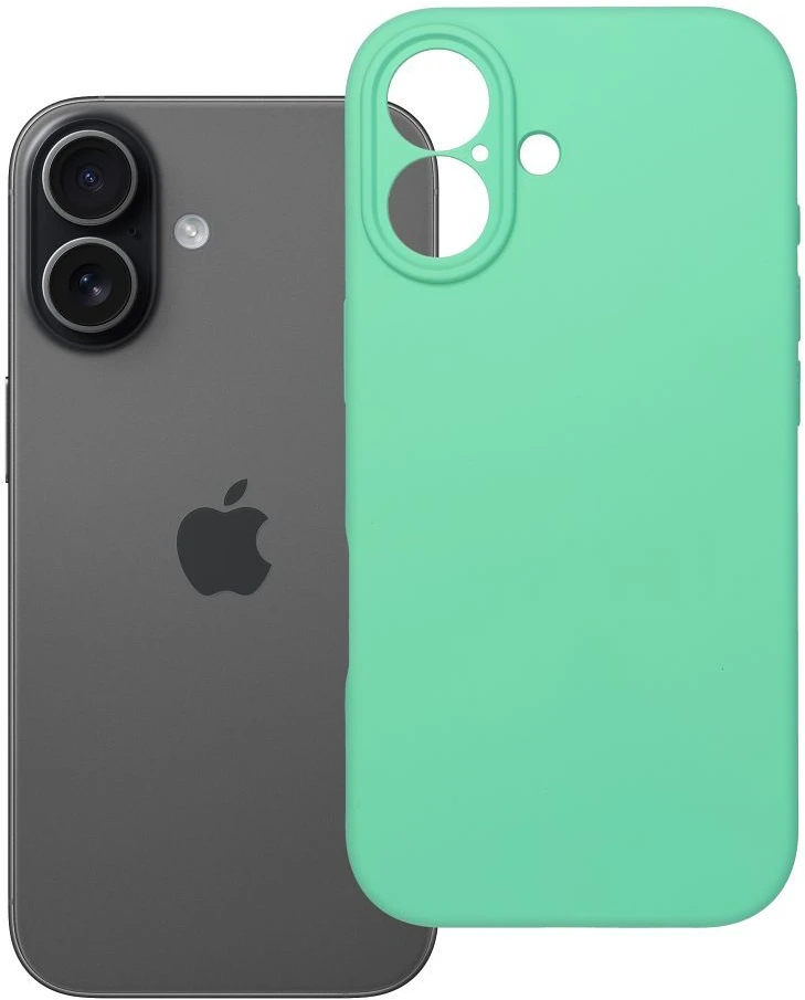 OEM silikoninis 2 mm dėklas, skirtas „iPhone 17“ (apsauga nuo kameros), suderinamas su „MagSafe“, mėtų spalvos