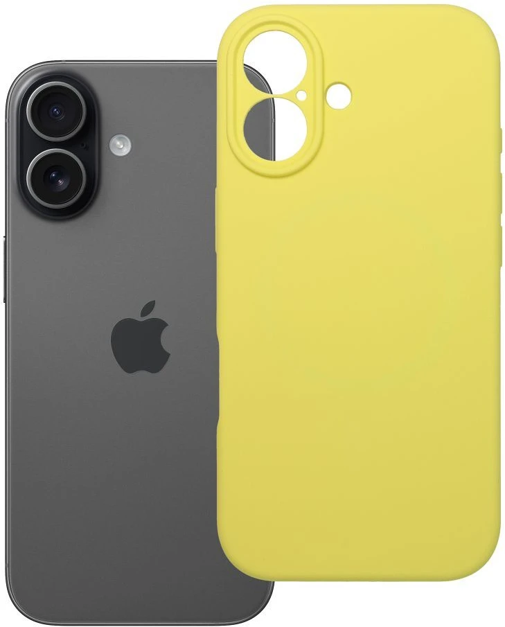 OEM silikoninis dėklas, skirtas iPhone 17, 2 mm (apsauga nuo kameros), MagSafe apsauginis, geltonas