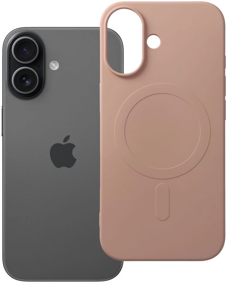 OEM dėklas, skirtas „iPhone 17“ silikoniniam „MagSafe“ dėklui (didele skylute), rožinis