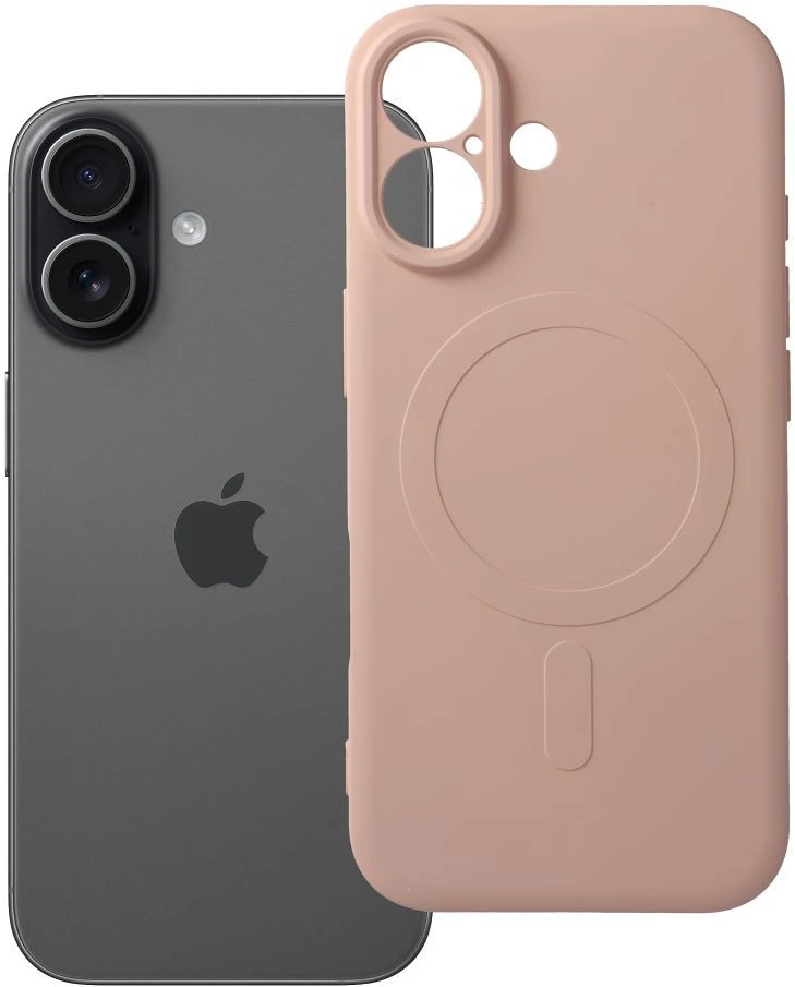 OEM dėklas, skirtas „iPhone 17“ silikoniniam „Mag“ dėklui, suderinamas su „MagSafe“ (apsauga nuo kameros), rožinis