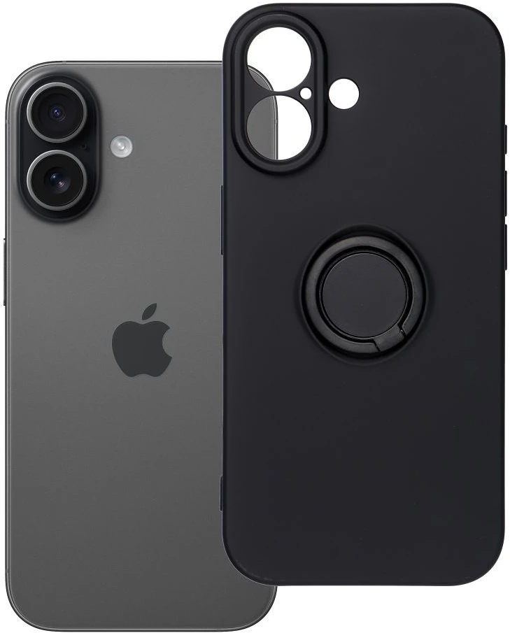 OEM dėklas iPhone 17 silikoniniam žiedui, juodas