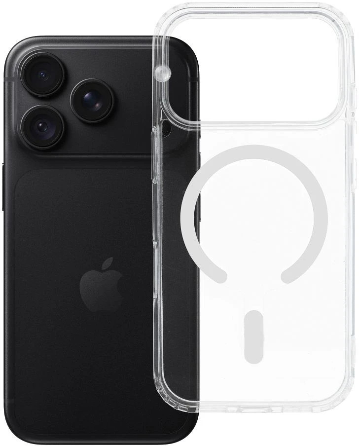Oem dėklas, skirtas iPhone 18 Pro / 17 Pro Drop Glue Colorful Ring Mag Cover, suderinamas su MagSafe, baltas
