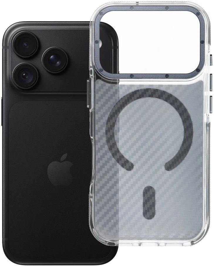 Oem Dėklas, skirtas iPhone 18 Pro / 17 Pro Fiber, suderinamas su MagSafe, pilkas
