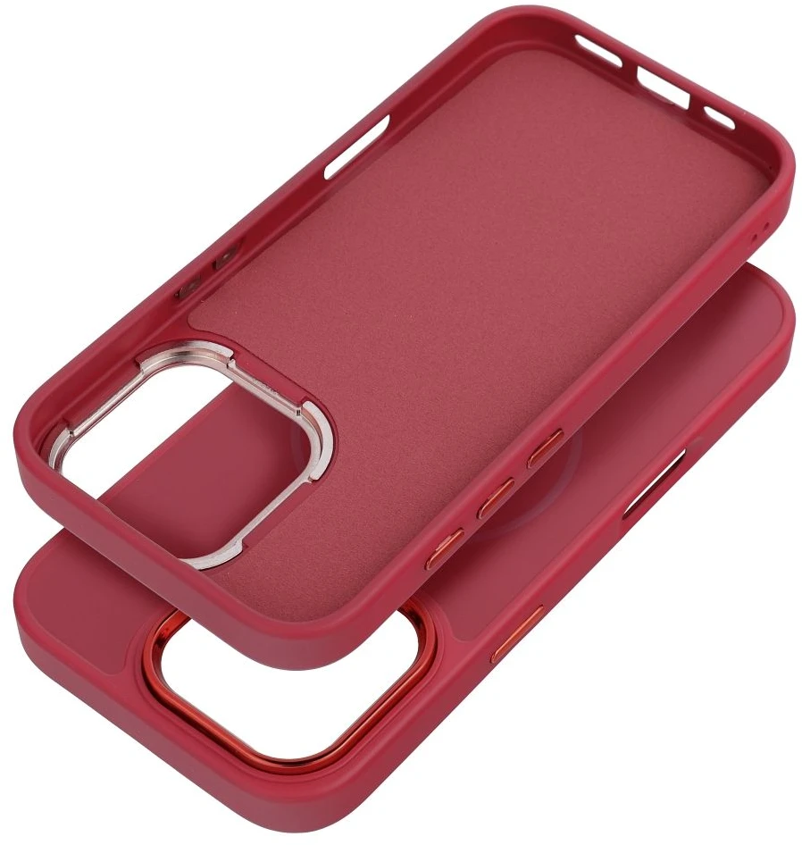 Dėklas Oem Case for iPhone 18 Pro / 17 Pro Frame Mag Cover compatible with MagSafe dark cherry