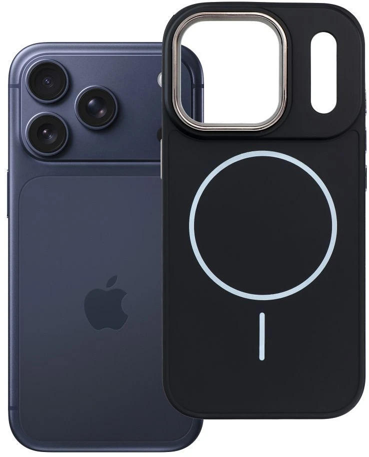 Dėklas Oem Case for iPhone 18 Pro / 17 Pro Frame Mag Cover compatible with MagSafe juodas