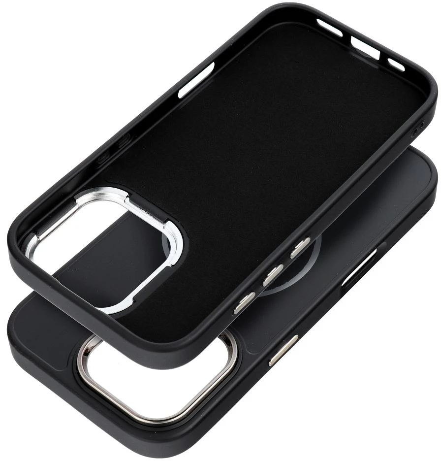 Dėklas Oem Case for iPhone 18 Pro / 17 Pro Frame Mag Cover compatible with MagSafe juodas