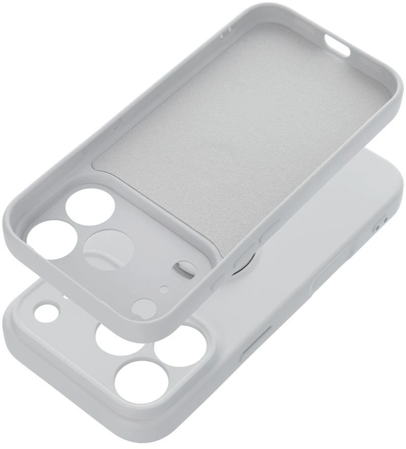 Oem Case for iPhone 18 Pro / 17 Pro Silicone Ring sidabrinis
