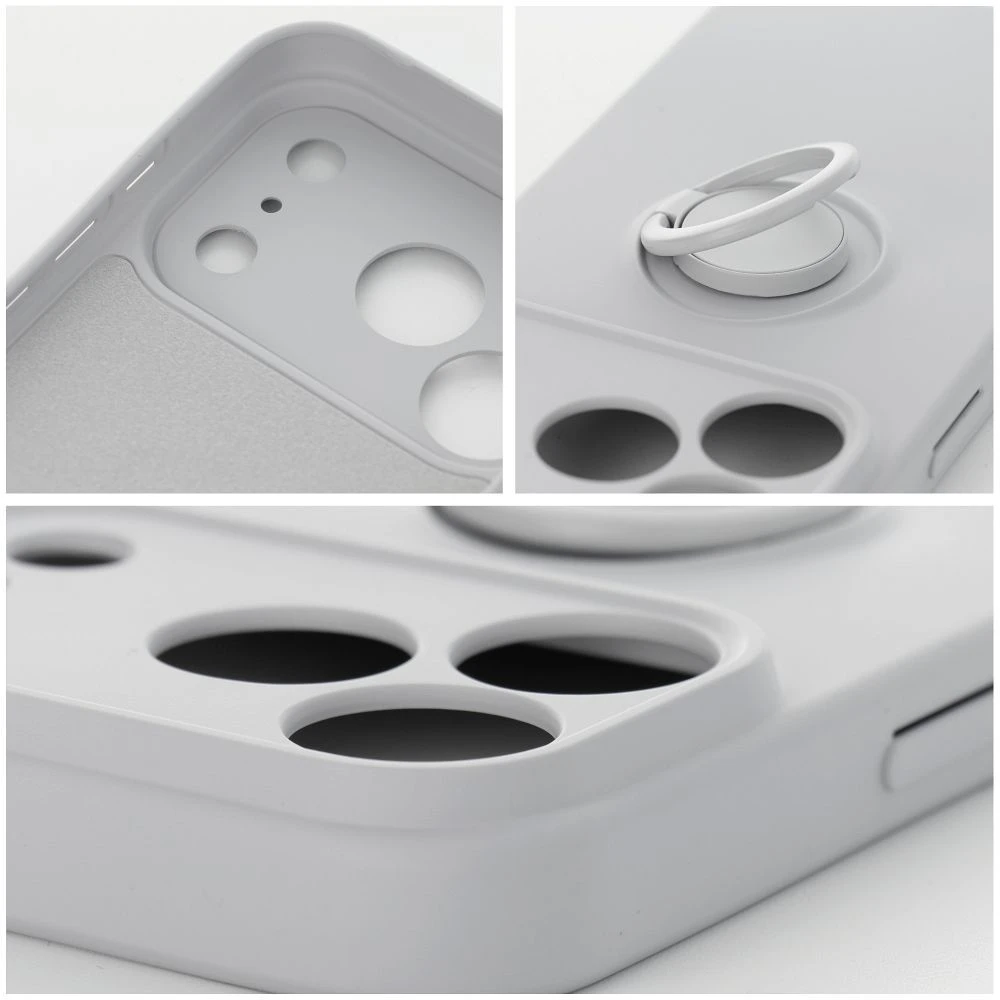 Oem Case for iPhone 18 Pro / 17 Pro Silicone Ring sidabrinis