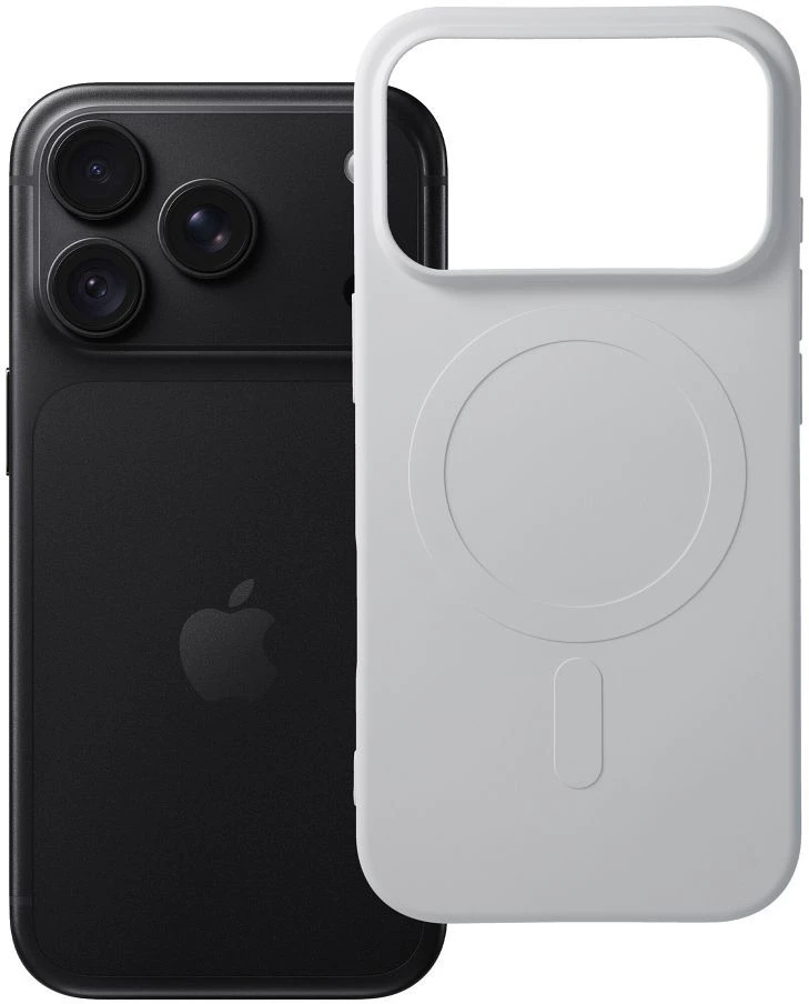 Dėklas Oem Case for iPhone 18 Pro / 17 Pro Silicone Mag Cover compatible with MagSafe (big hole) sidabrinis