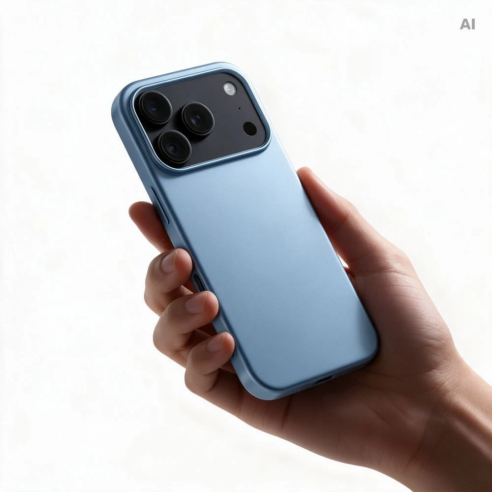 Oem dėklas, skirtas iPhone 18 Pro / 17 Pro, silikoninis, šviesiai mėlynas