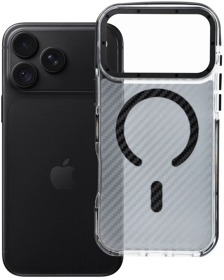Dėklas Oem Case for iPhone 18 Pro Max / 17 Pro Max Fiber compatible with MagSafe juoda
