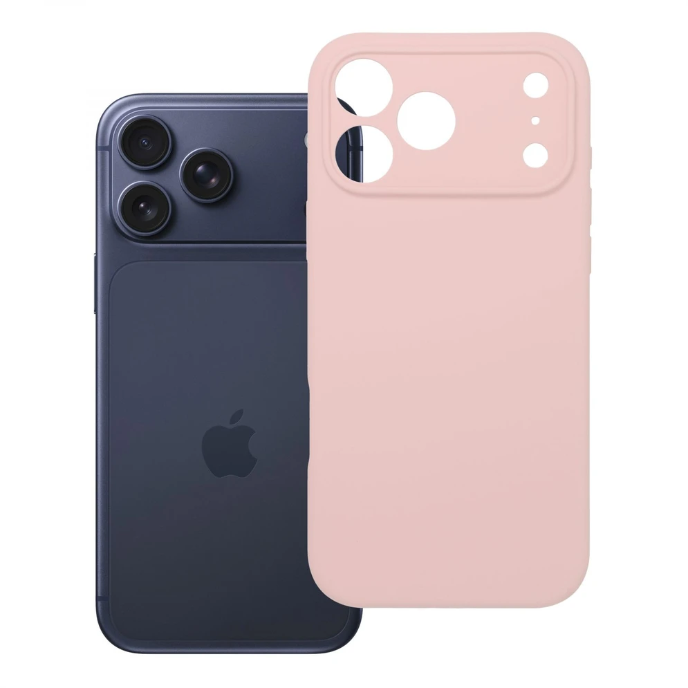 Oem dėklas iPhone 18 Pro Max / 17 Pro Max silikoninis 2mm (didelė kiaurymė) pudros rožinės spalvos
