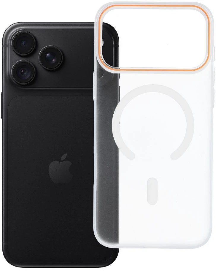 Oem dėklas, skirtas iPhone 18 Pro Max / 17 Pro Max Go Oranžinis, suderinamas su MagSafe, permatomas