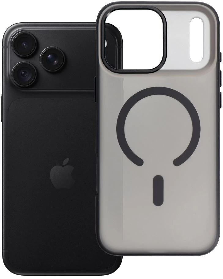 Dėklas Oem Case for iPhone 18 Pro Max / 17 Pro Max Flexline Mag Cover compatible with MagSafe juoda
