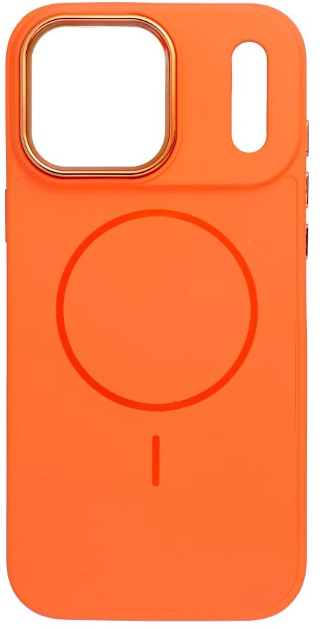 Oem dėklas iPhone 18 Pro Max / 17 Pro Max rėmelis Mag dangtelis, suderinamas su MagSafe, oranžinis