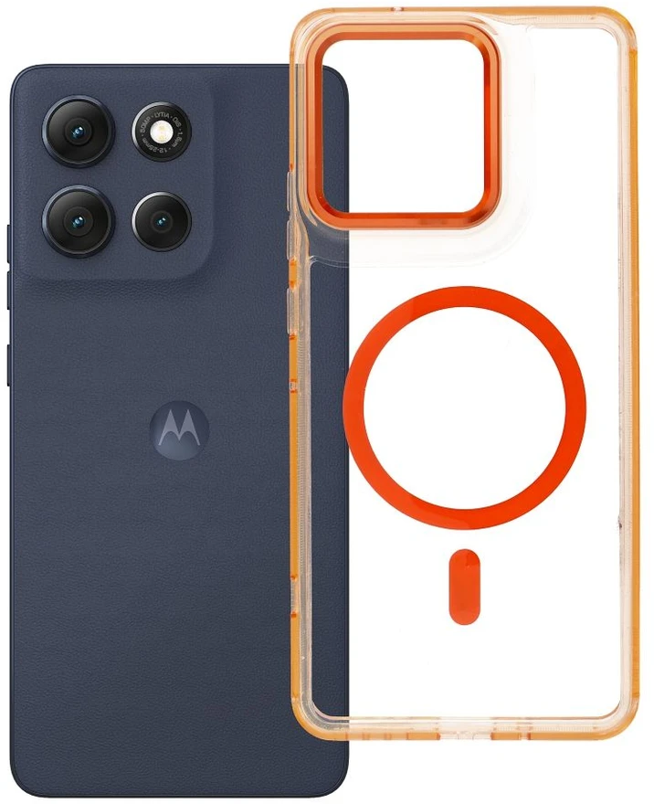 Oem Originalus „Motorola G86 Frame Clear Hybrid Mag Cover“ dėklas, suderinamas su „MagSafe Hermes Oranžinis“