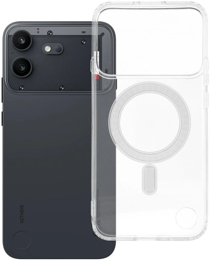 Oem dėklas, skirtas Nothing Phone (4b) Clear Mag Cover (MID), suderinamas su MagSafe, permatomas