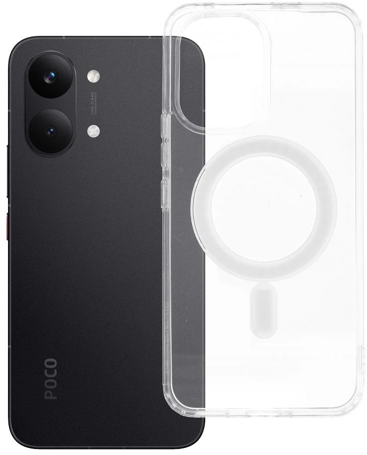Oem dėklas, skirtas „Poco X8 Pro Max 5G“, skaidrus Mag Cover (MID), suderinamas su MagSafe, permatomas