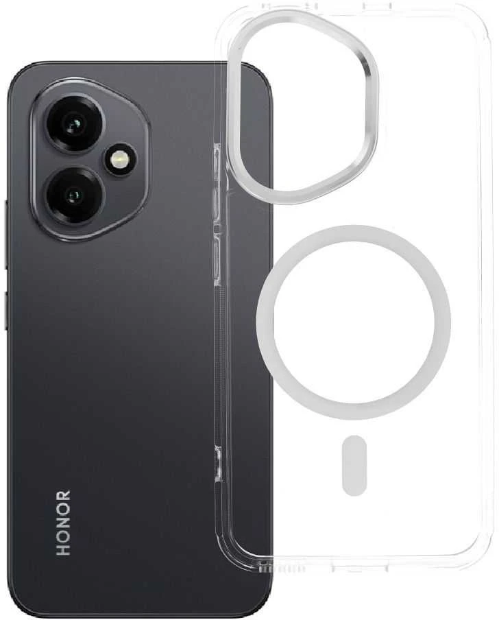 Oem dėklas, skirtas „Honor 400“, rėmelis permatomas, hibridinis, su „MagCover“, suderinamas su „MagSafe“, permatomas