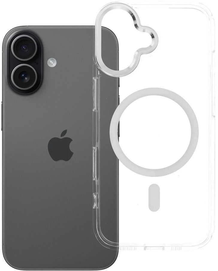 OEM dėklas, skirtas „iPhone 17 Frame Clear Hybrid Mag Cover“, suderinamas su „MagSafe“ permatomu