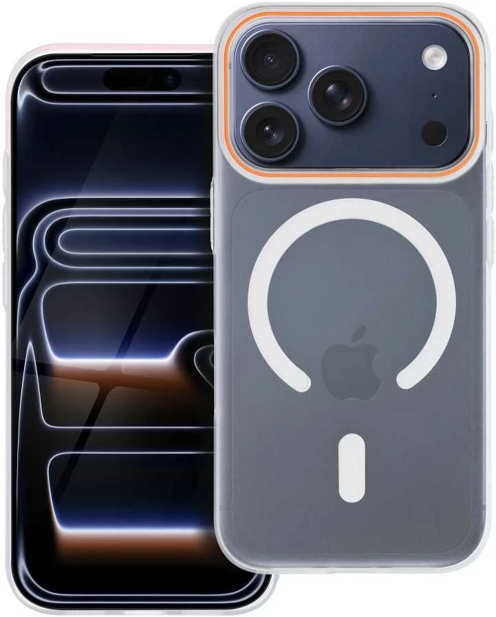 Oem Originalus „iPhone 17 AIR Go“ dėklas, oranžinis, suderinamas su „MagSafe“ ir permatomas.