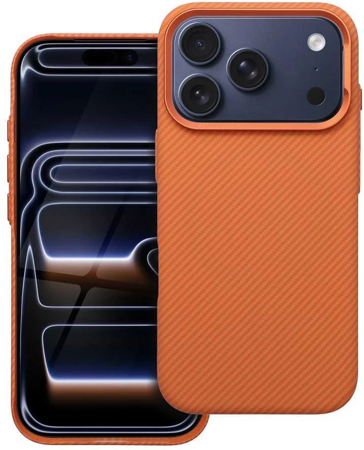 Oem Originalus „iPhone 17 Pro Max / 18 Pro Max“ dėklas (žemas kameros kraštas), „K-Look“, suderinamas su „MagSafe“, oranžinis