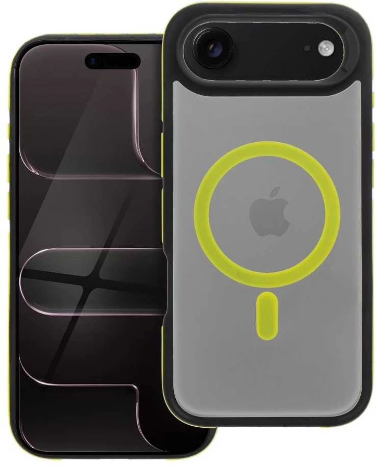 Originalus „iPhone 17 AIR Neo“ dėklas, suderinamas su „MagSafe“, geltonas