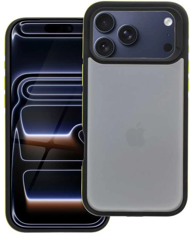 OEM dėklas, skirtas iPhone 17 Pro Max / 18 Pro Max (žemas kameros kraštas), neo geltonas