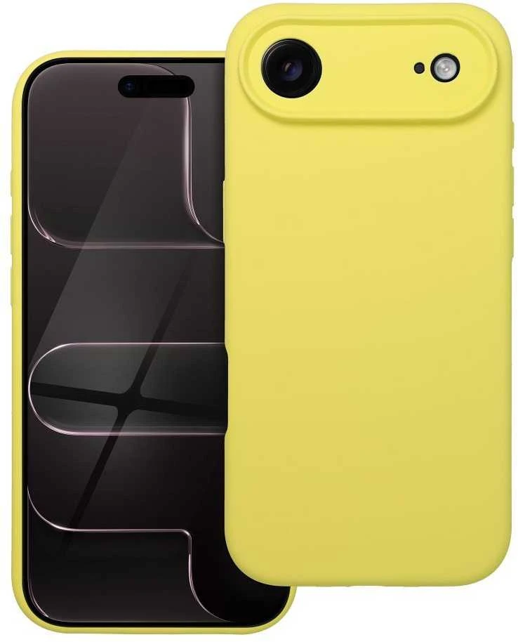 OEM dėklas, skirtas iPhone 17 AIR silikoniniam 2 mm dėklui (apsaugai nuo kameros), geltonas