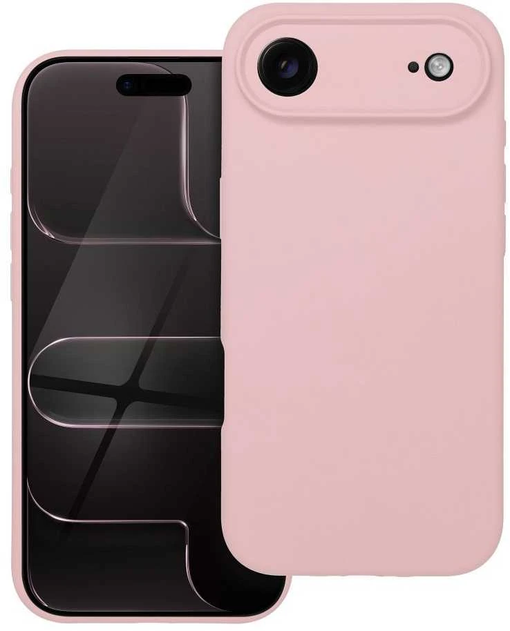 OEM silikoninis 2 mm dėklas, skirtas „iPhone 17 AIR“ (apsauga nuo kameros), suderinamas su „MagSafe“, rausvos spalvos.