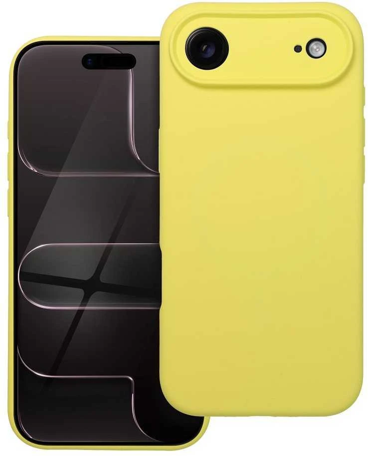 OEM silikoninis dėklas, skirtas „iPhone 17 AIR“, 2 mm (apsauga nuo kameros), suderinamas su „MagSafe“, geltonas