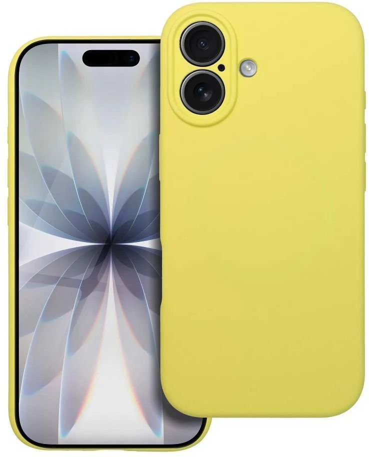 OEM silikoninis dėklas, skirtas iPhone 17, 2 mm (apsauga nuo kameros), MagSafe apsauginis, geltonas
