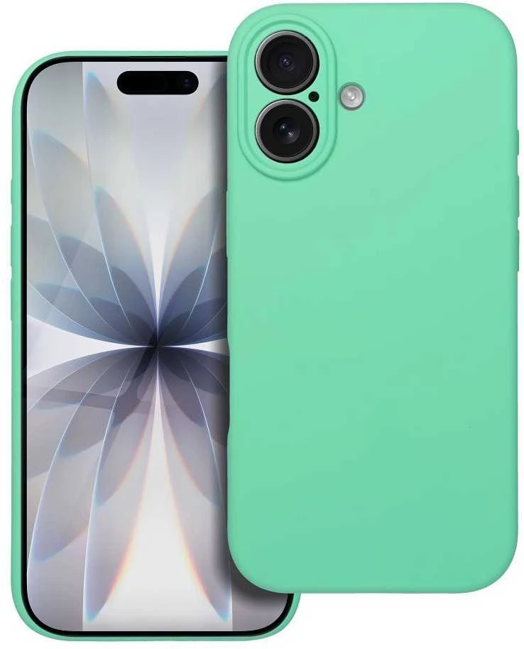 OEM silikoninis 2 mm dėklas, skirtas „iPhone 17“ (apsauga nuo kameros), suderinamas su „MagSafe“, mėtų spalvos
