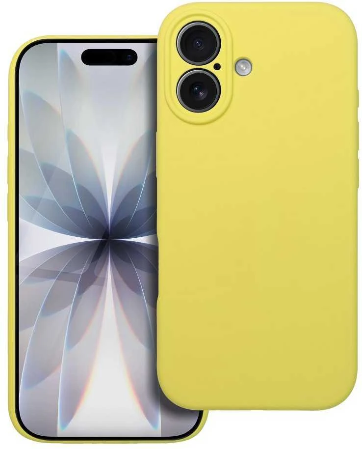 OEM dėklas, skirtas iPhone 17 silikoniniam 2 mm dėklui (apsaugai nuo kameros), geltonas