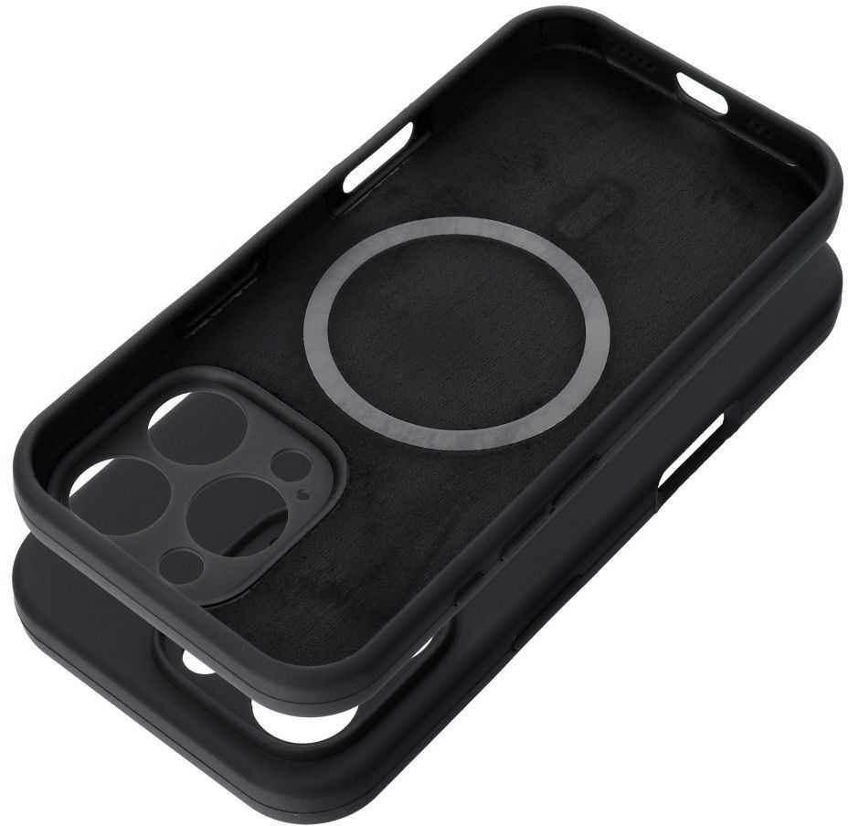 OEM silikoninis 2 mm dėklas, skirtas iPhone 17 Pro, suderinamas su MagSafe juodas