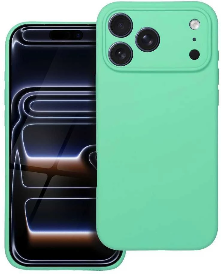 OEM dėklas, skirtas iPhone 17 Pro Max / 18 Pro Max (žemas kameros kraštas), silikoninis 2 mm (apsauga nuo kameros), mėtinis