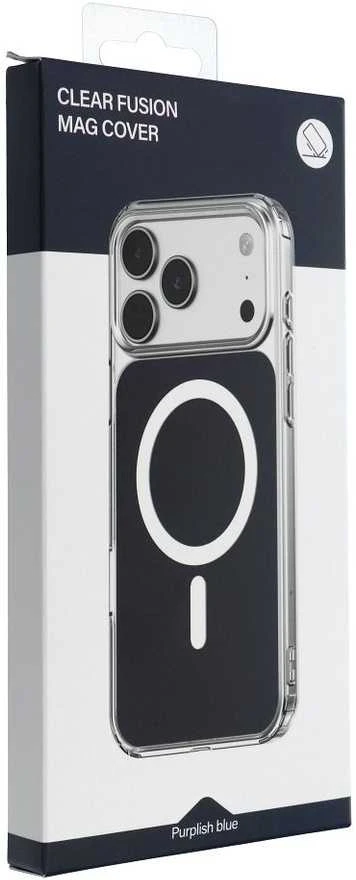 OEM dėklas, skirtas iPhone 17, skaidrus „Fusion Mag Cover“, suderinamas su „MagSafe“, tamsiai mėlynas