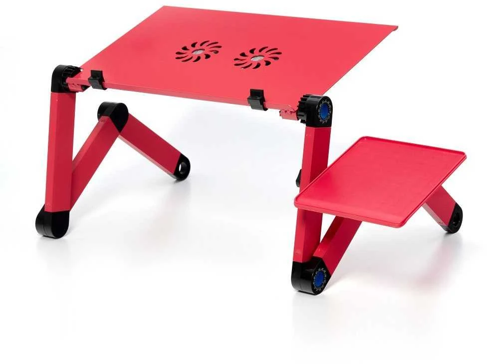 OEM nešiojamojo kompiuterio stalas, universalus, reguliuojamas, su aušinimu, raudonas YL-803