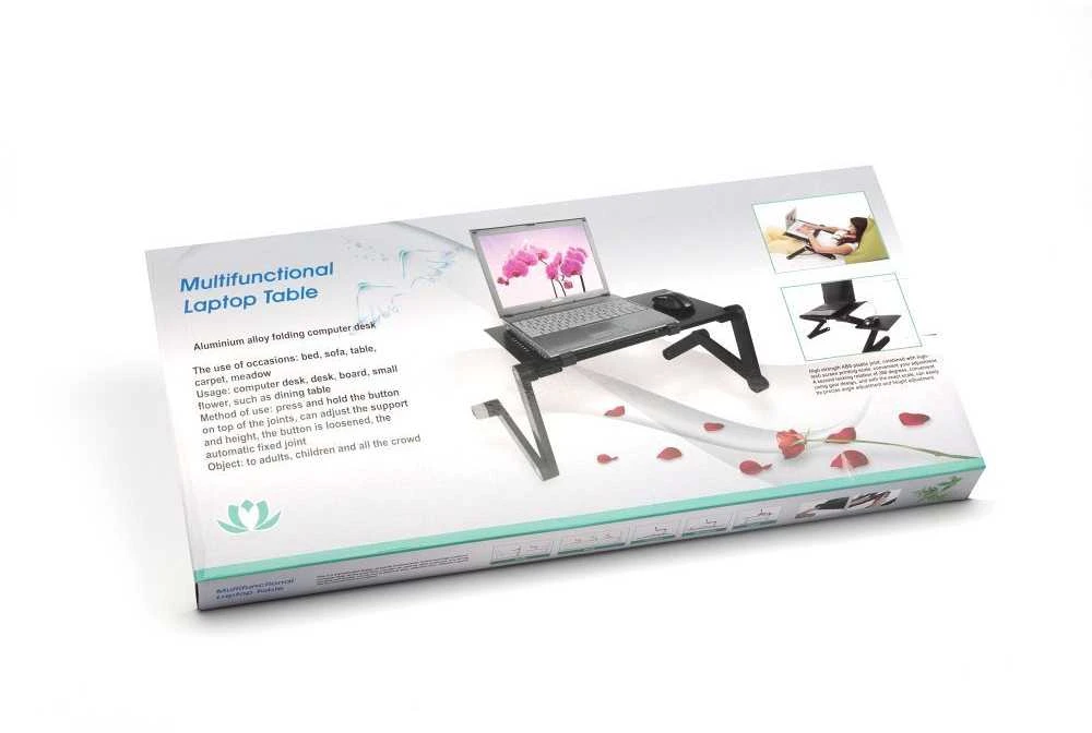 OEM nešiojamojo kompiuterio stalas, universalus, reguliuojamas, su aušinimu, raudonas YL-803