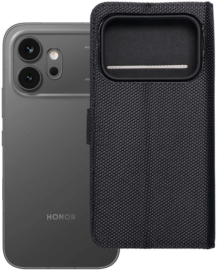 OEM atverčiamas dėklas Honor 600 4Card RFID apsaugos nuo vagystės technologijos audinio juodas