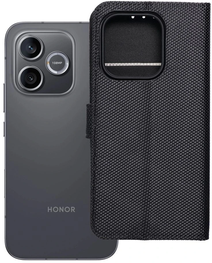 OEM atverčiamas dėklas Honor 600 LITE 4Card RFID apsaugos nuo vagystės technologijos audinio juodas