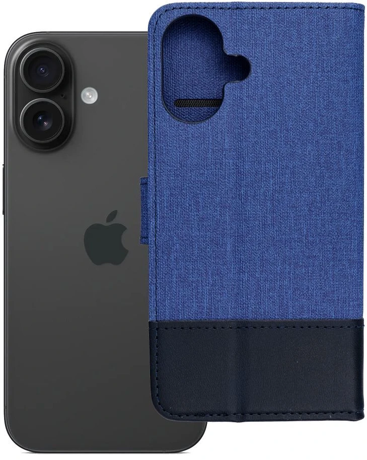 OEM atverčiamas dėklas iPhone 16 Gomma Book mėlynas