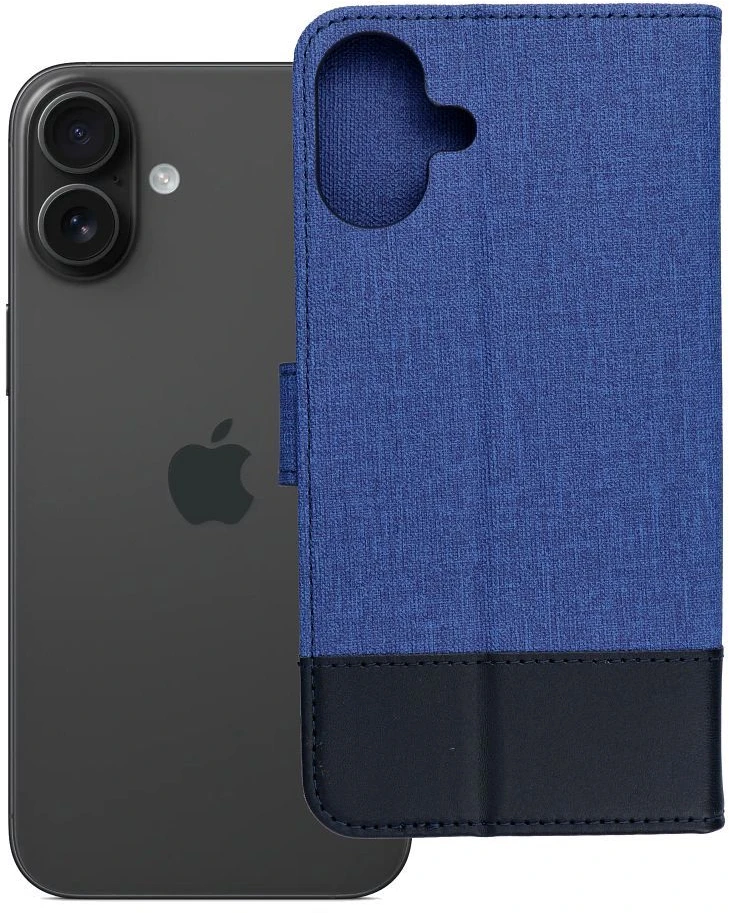 OEM atverčiamas dėklas iPhone 16 PLUS Gomma Book mėlynas