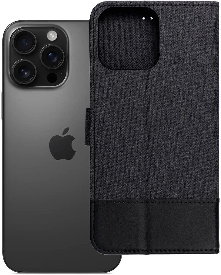 OEM atverčiamas dėklas iPhone 16 PRO MAX Gomma Book juodas