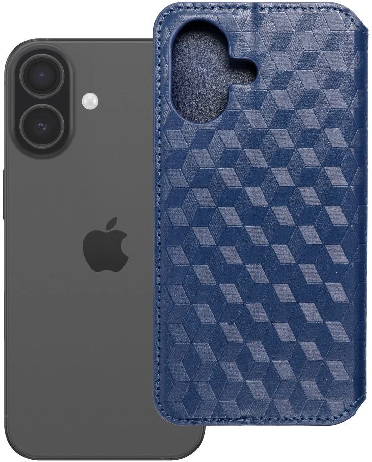 OEM atverčiamas dėklas iPhone 17 / 18 Cubic Book mėlynas